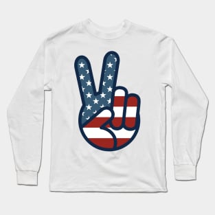 Patriotic Peace Sign Long Sleeve T-Shirt